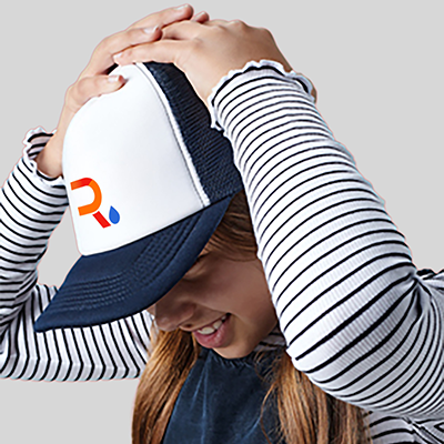 Berretto beechfield CB645B bianco french marine personalizzato