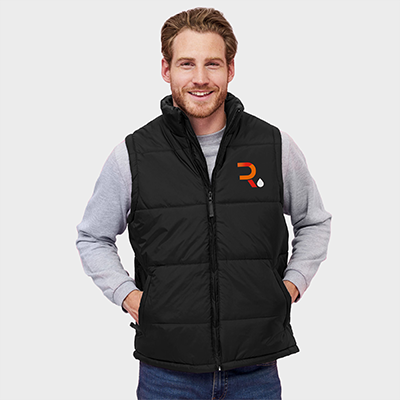 gilet imbottito personalizzato uomo Warmy nero