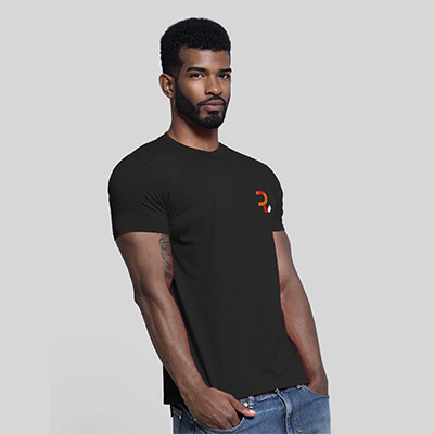 Maglietta personalizzata uomo Majestic nero 