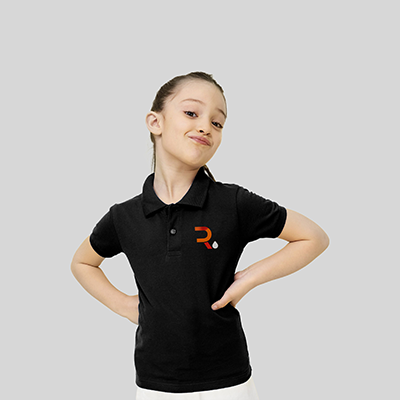 Polo personalizzata bambino Scoot nero