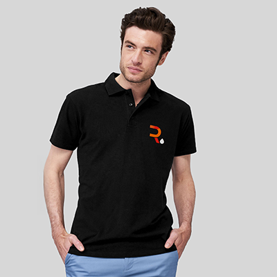 Polo personalizzata uomo Golfer nero