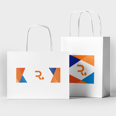 Borsa di lusso bianca a quattro colori con manici intrecciati, promozionale