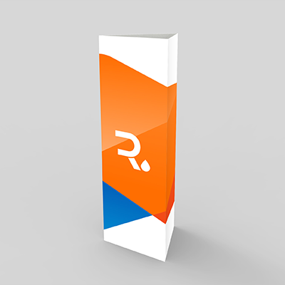 stampa totem in cartone trifacciale