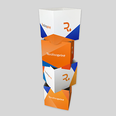 stampa totem in cartone modulare cubi